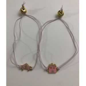 Lucky Fortune BFF Friendship Charm Bracelets Set Of 2 Adjustable Castle Crown